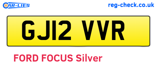 GJ12VVR are the vehicle registration plates.