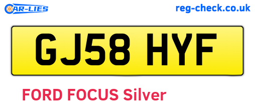 GJ58HYF are the vehicle registration plates.