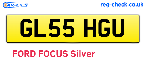 GL55HGU are the vehicle registration plates.