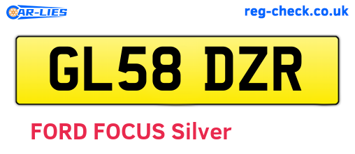 GL58DZR are the vehicle registration plates.