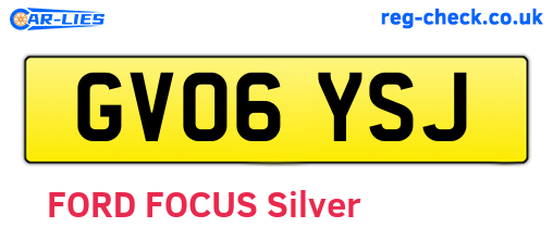GV06YSJ are the vehicle registration plates.