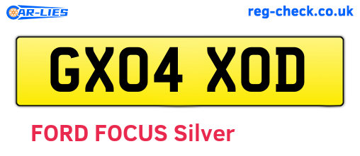 GX04XOD are the vehicle registration plates.