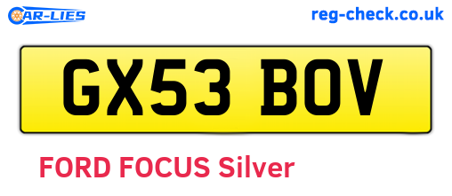 GX53BOV are the vehicle registration plates.