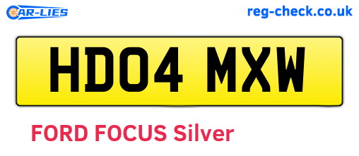 HD04MXW are the vehicle registration plates.