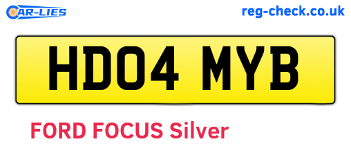 HD04MYB are the vehicle registration plates.