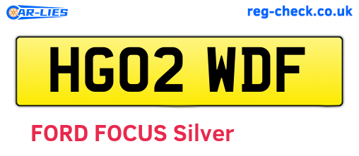 HG02WDF are the vehicle registration plates.
