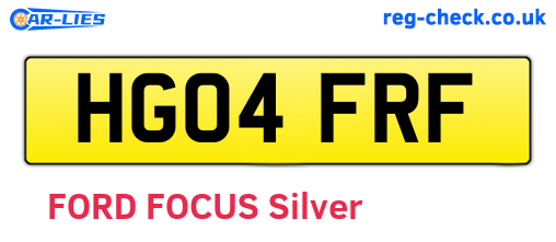 HG04FRF are the vehicle registration plates.