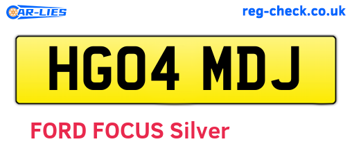 HG04MDJ are the vehicle registration plates.