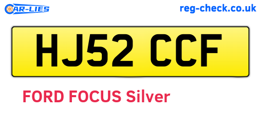 HJ52CCF are the vehicle registration plates.