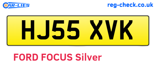 HJ55XVK are the vehicle registration plates.