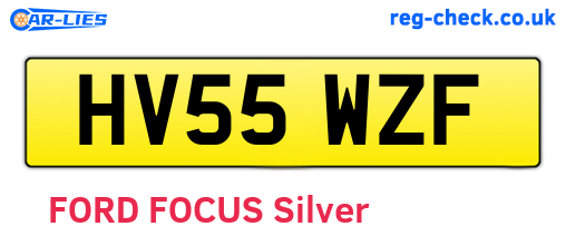 HV55WZF are the vehicle registration plates.