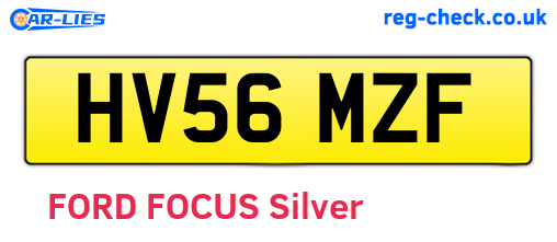 HV56MZF are the vehicle registration plates.