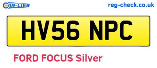 HV56NPC are the vehicle registration plates.