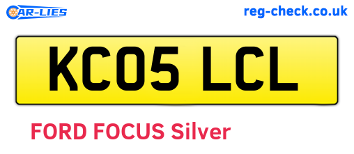 KC05LCL are the vehicle registration plates.