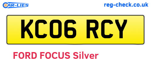 KC06RCY are the vehicle registration plates.