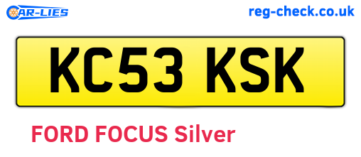 KC53KSK are the vehicle registration plates.