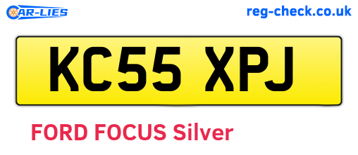 KC55XPJ are the vehicle registration plates.