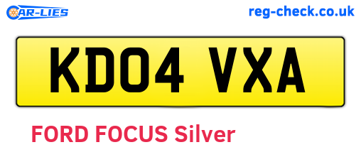 KD04VXA are the vehicle registration plates.