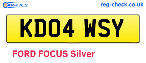 KD04WSY are the vehicle registration plates.
