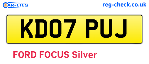 KD07PUJ are the vehicle registration plates.