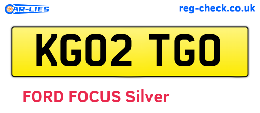 KG02TGO are the vehicle registration plates.