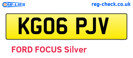 KG06PJV are the vehicle registration plates.