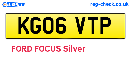 KG06VTP are the vehicle registration plates.