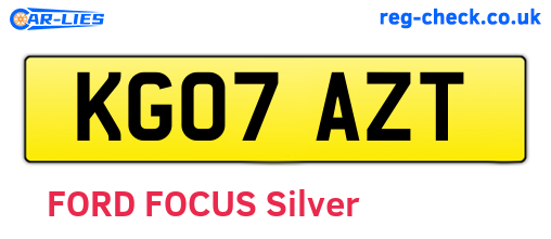 KG07AZT are the vehicle registration plates.
