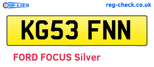 KG53FNN are the vehicle registration plates.