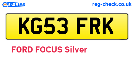 KG53FRK are the vehicle registration plates.