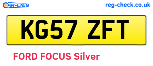 KG57ZFT are the vehicle registration plates.
