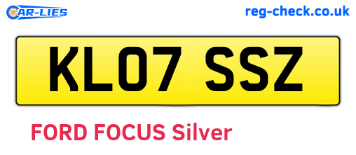 KL07SSZ are the vehicle registration plates.