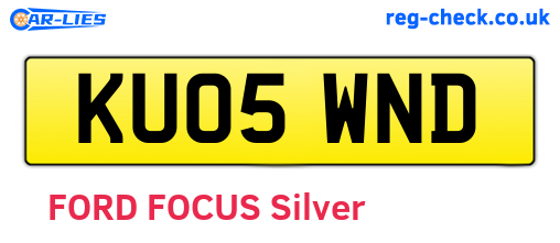 KU05WND are the vehicle registration plates.