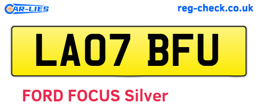 LA07BFU are the vehicle registration plates.