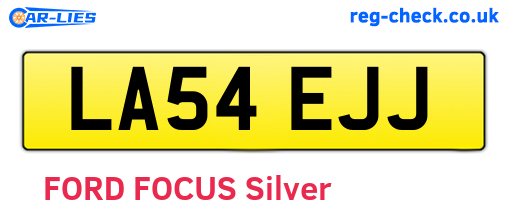 LA54EJJ are the vehicle registration plates.