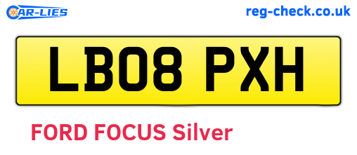 LB08PXH are the vehicle registration plates.