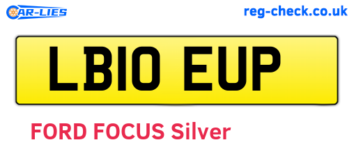 LB10EUP are the vehicle registration plates.