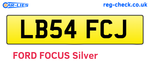 LB54FCJ are the vehicle registration plates.
