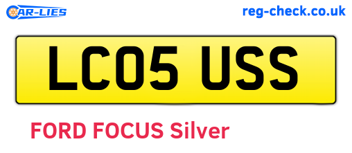 LC05USS are the vehicle registration plates.
