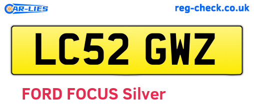 LC52GWZ are the vehicle registration plates.