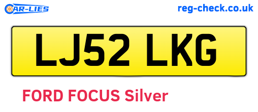 LJ52LKG are the vehicle registration plates.