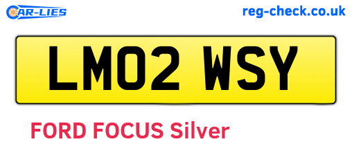 LM02WSY are the vehicle registration plates.