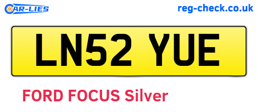 LN52YUE are the vehicle registration plates.