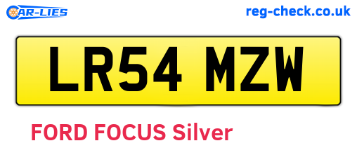 LR54MZW are the vehicle registration plates.