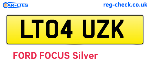 LT04UZK are the vehicle registration plates.