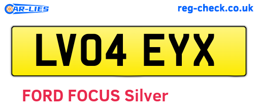 LV04EYX are the vehicle registration plates.