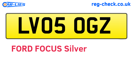 LV05OGZ are the vehicle registration plates.