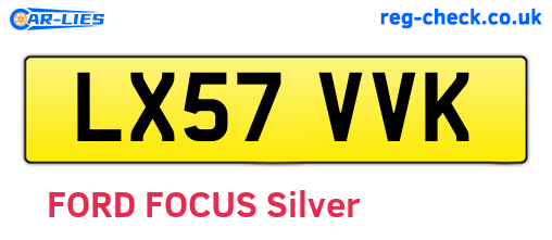 LX57VVK are the vehicle registration plates.
