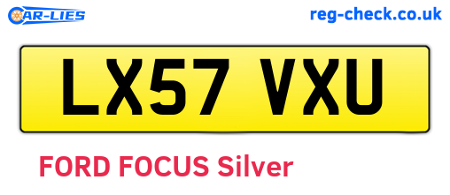 LX57VXU are the vehicle registration plates.