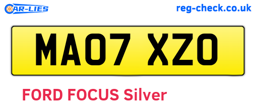 MA07XZO are the vehicle registration plates.